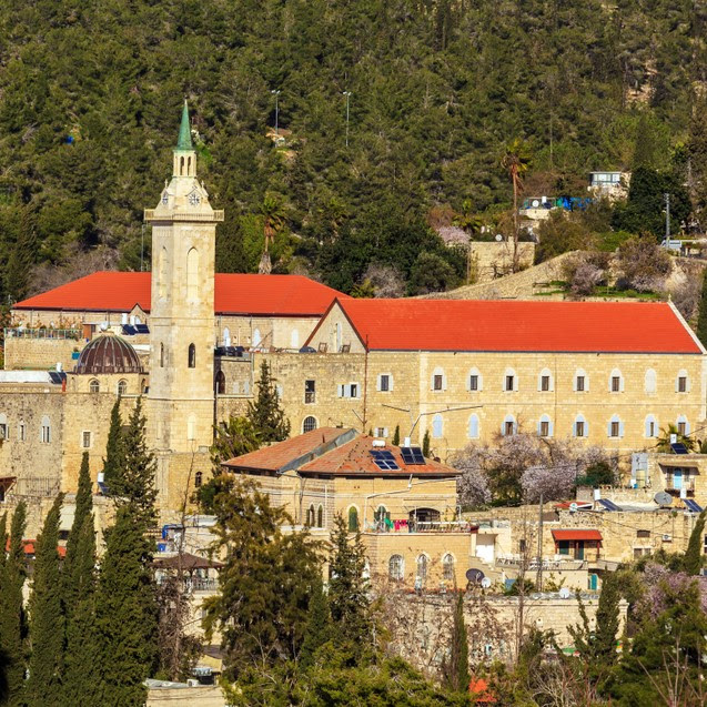 Ein Kerem, o berço tradicional de João Batista. convento ortodoxo grego de San Juan Bautista.