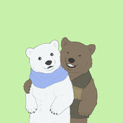 エレガントしろくま カフェ イラスト アニメ画像