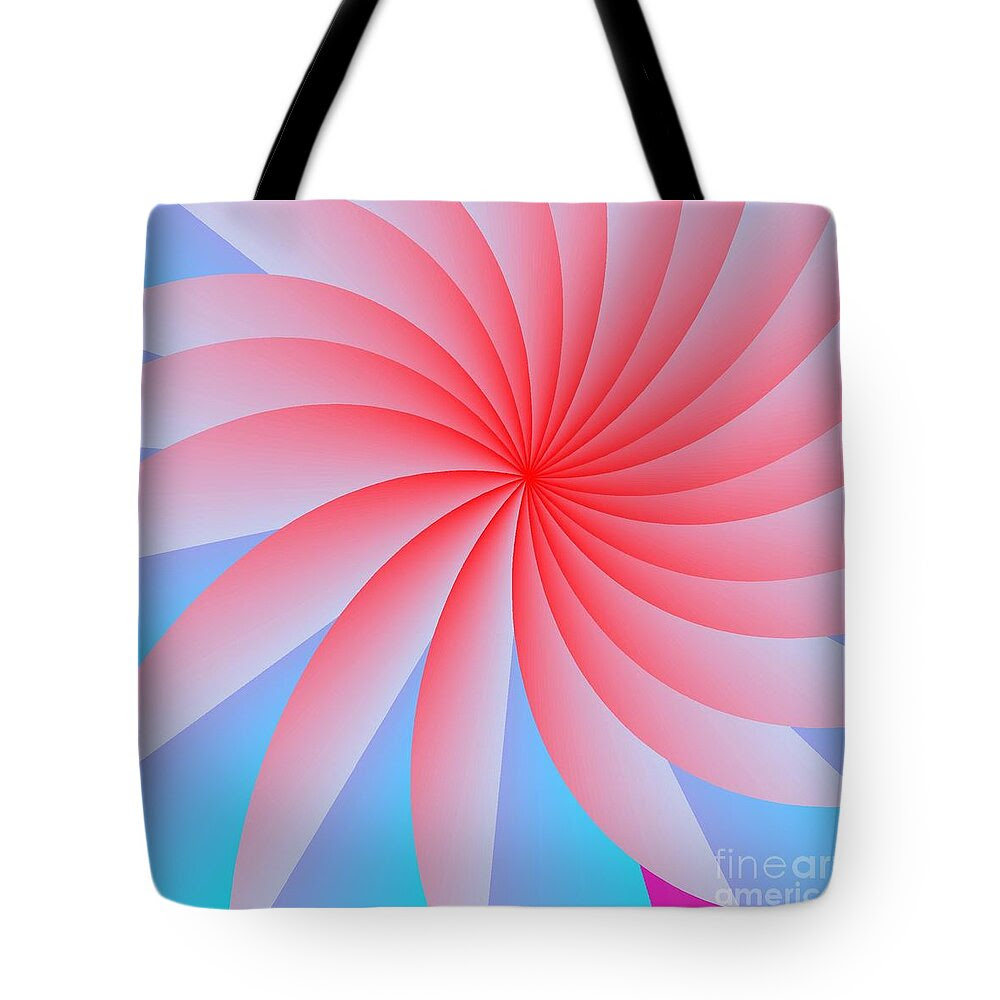 Abstract Tote Bag featuring the digital art Pink Passion Flower by Michael Skinner