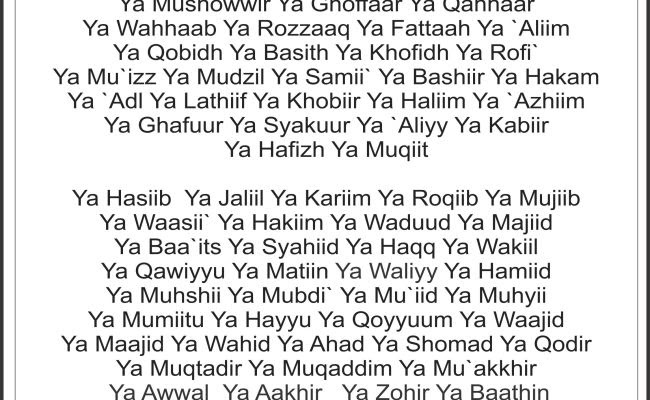 Nadhom Asmaul Teks Asmaul Husna Latin Nadhom Asmaul Husna Lengkap Arab Latin Dan Artinya Penulis Cilik Asmaul Husna Adalah 99 Nama Allah Yang Indah Dan Sesuai Dengan Sifatnya Sieien