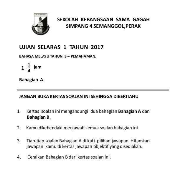 Contoh Soalan Bahasa Melayu Tahun 4-penulisan - Soalan t