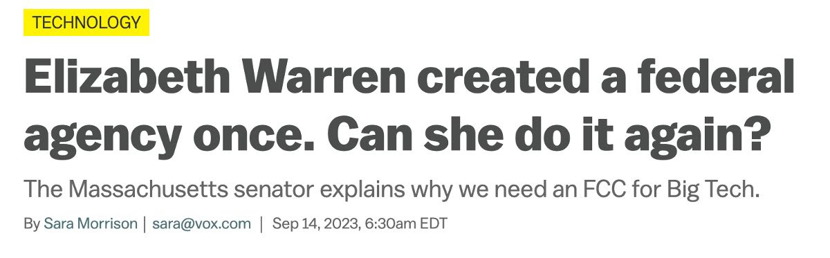 Elizabeth Warren created a federal agency once. Can she do it again?