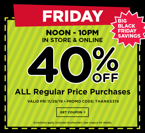 40% Off All Regular Price Purchases