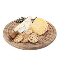 Rounded cheese board and knife set
