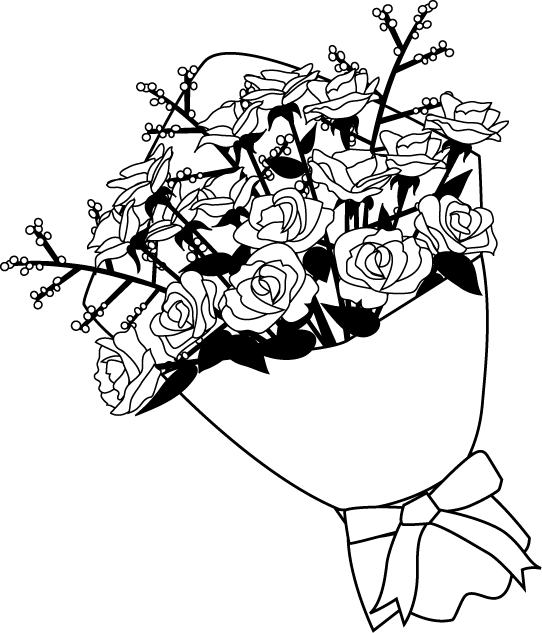 75 薔薇 白黒 イラスト 動物ゾーン