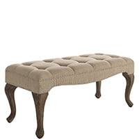Linen bench with nailhead trim