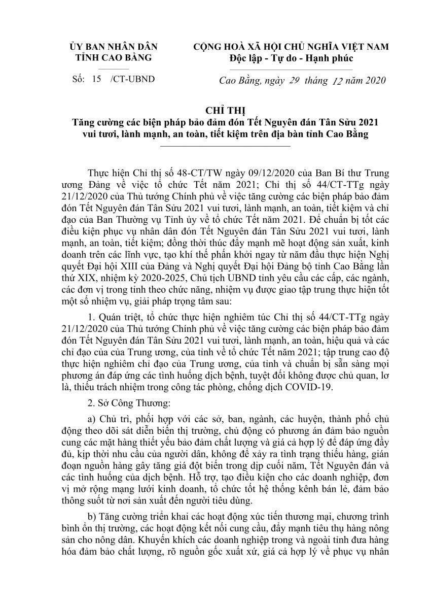 Dừng các hoạt động hội họp, các sự kiện tập trung trên 20 người trong 1 phòng; Chá»‰ Thá»‹ Cá»§a Ubnd Tá»‰nh Cao Báº±ng