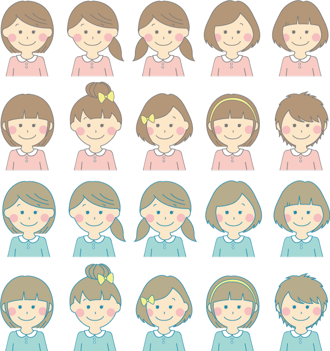女子 髪型 種類 イラスト Khabarplanet Com