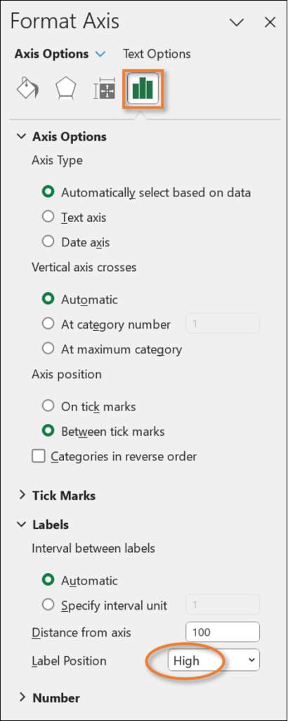 Format Axis task pane