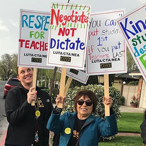 Educators protesting for their students