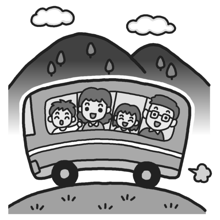 最高の動物画像 ロイヤリティフリーバス旅行 イラスト 白黒