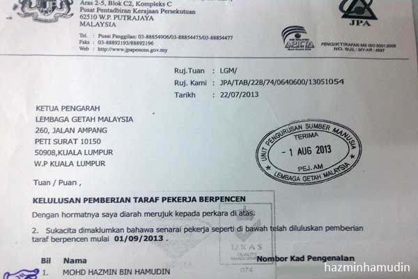 pengeluaran kwsp taraf berpencen