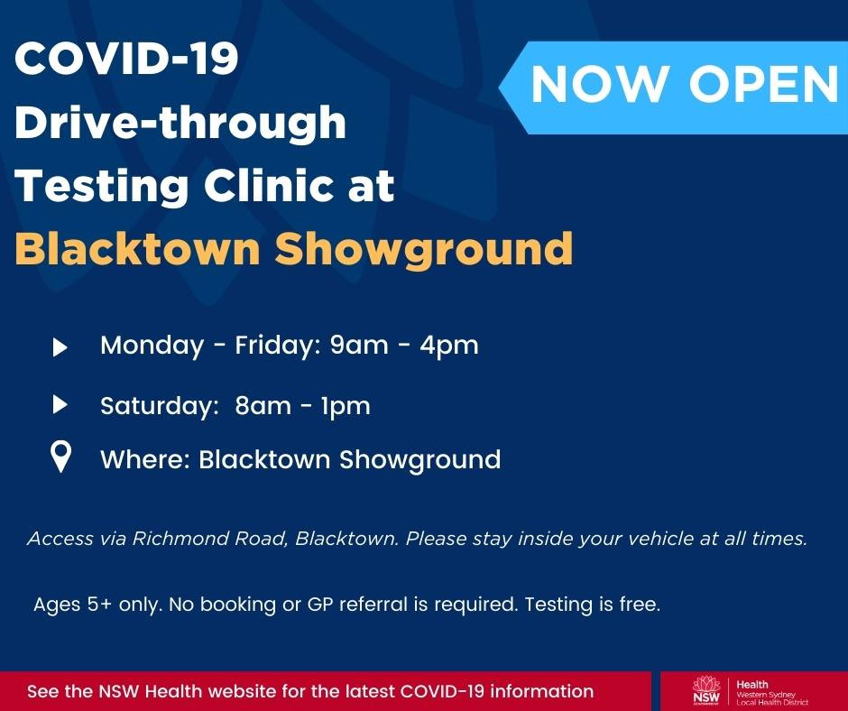 New COVID-19 testing clinic now open at Blacktown Showground