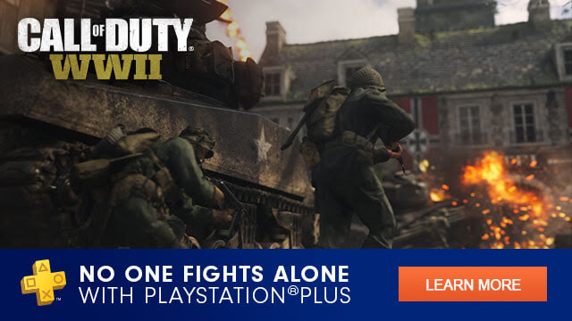 CALL OF DUTY® WWII | NO ONE FIGHTS ALONE WITH PLAYSTATION®PLUS | LEARN MORE