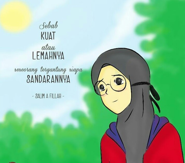 Gambar Kartun Muslimah Animasi  Galau  Gambar Animasi  Keren 