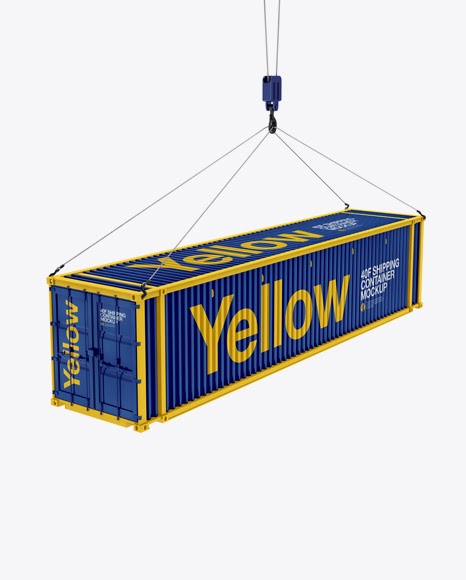 Download 40F Shipping Container with Slings Mockup - Halfside View ...