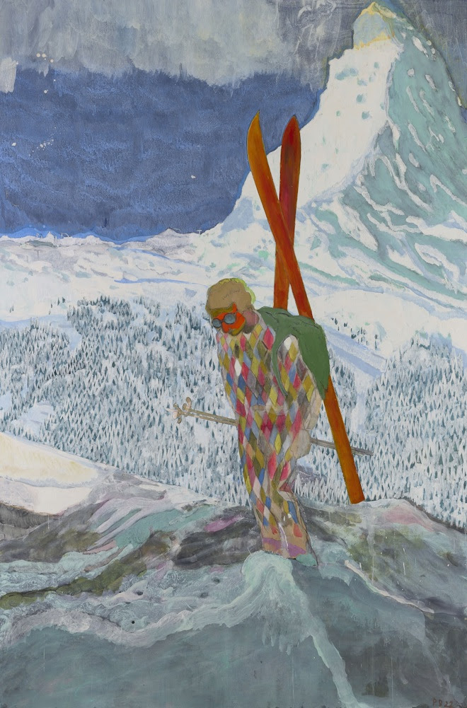 Peter Doig, Alpinist, 2022, pigment on linen, 295cm x 195cm, © Peter Doig, All Rights Reserved