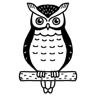 かっこいい ふくろう イラスト 白黒