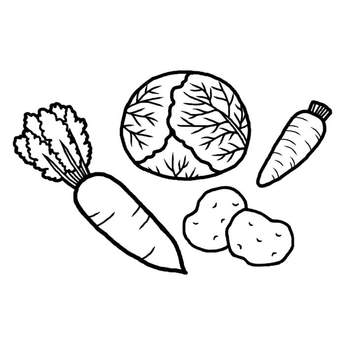 最新のhd野菜 イラスト 白黒 最高の花の画像