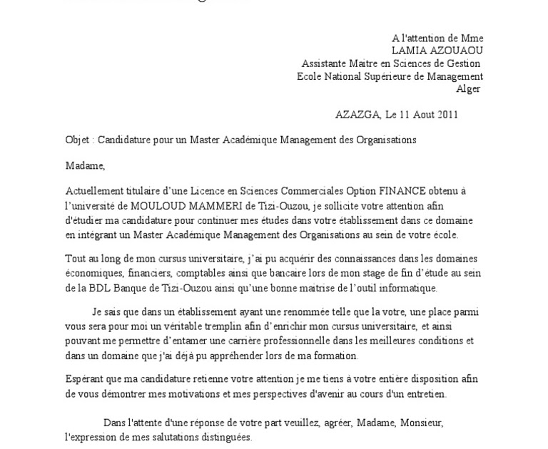 Lettre De Motivation Candidature Doctorat Gratuite  Halloweenisme