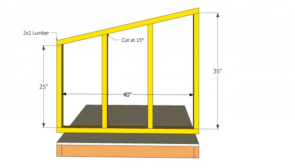 How to build a slanted roof dog house