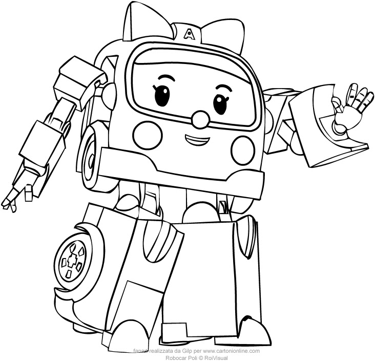 Gambar Mewarnai Robocar Poli  B Warna