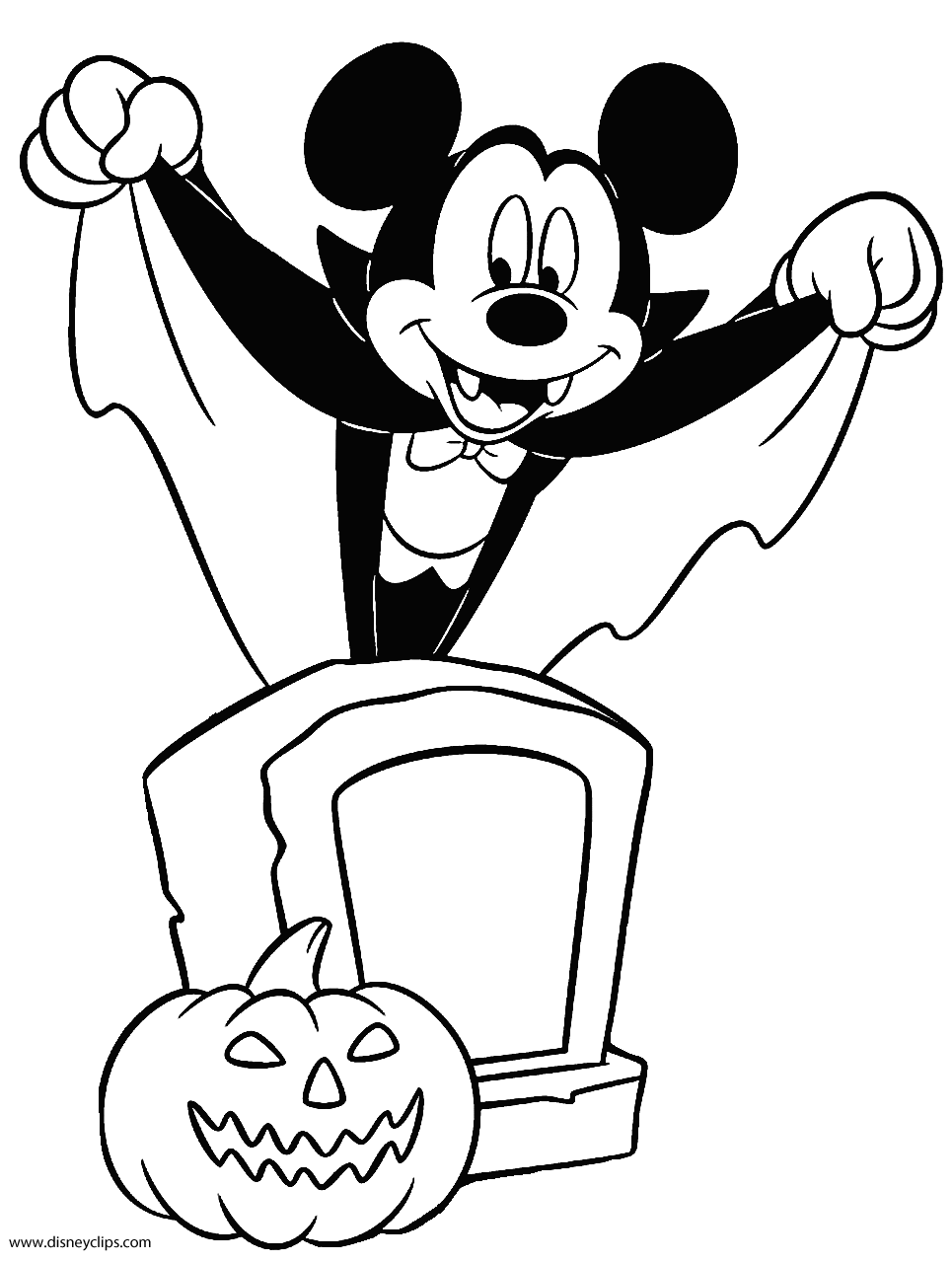 Printable disney halloween coloring pages. Happy Halloween Color Mickey Clip Art Library