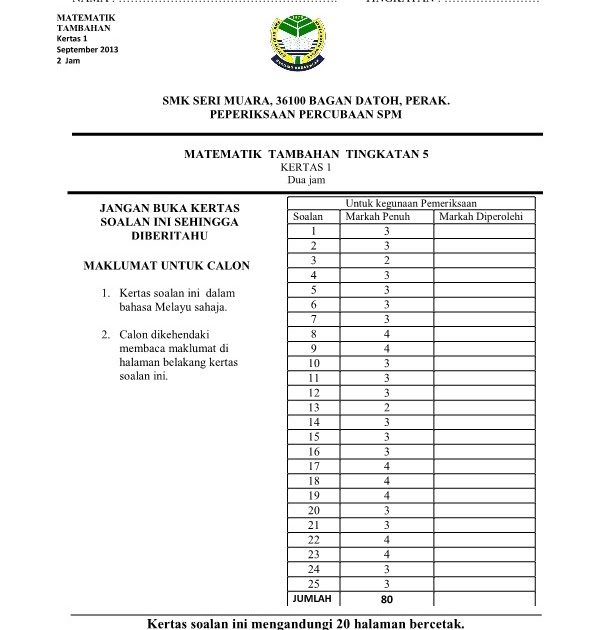 Soalan Percubaan Spm 2019 Terengganu - Muharram ee