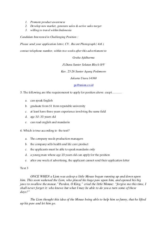 Soal Essay Bahasa Inggris Tentang Personal Letter