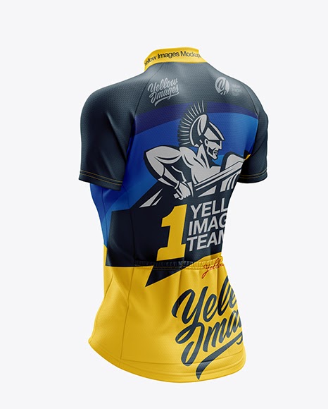 Download Womens Classic Cycling Jersey mockup Back Half Side View ...