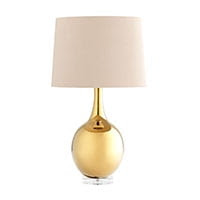 Brass table lamp with khaki shade