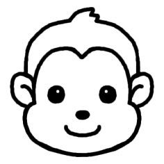 ユニーク 猿 イラスト 白黒 サンセゴメ