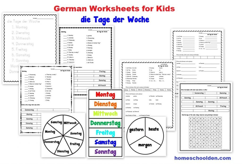 Free preschool worksheets age 5 only children ages newborn to six can return the mask must be worn at all times daycare worksheets free preschool worksheets to print. Free German Worksheets For Kids Homeschool Den