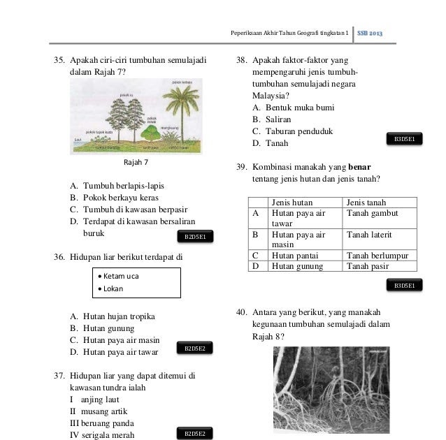 Contoh Soalan Peperiksaan Geografi Tingkatan 2 - Kuora 3