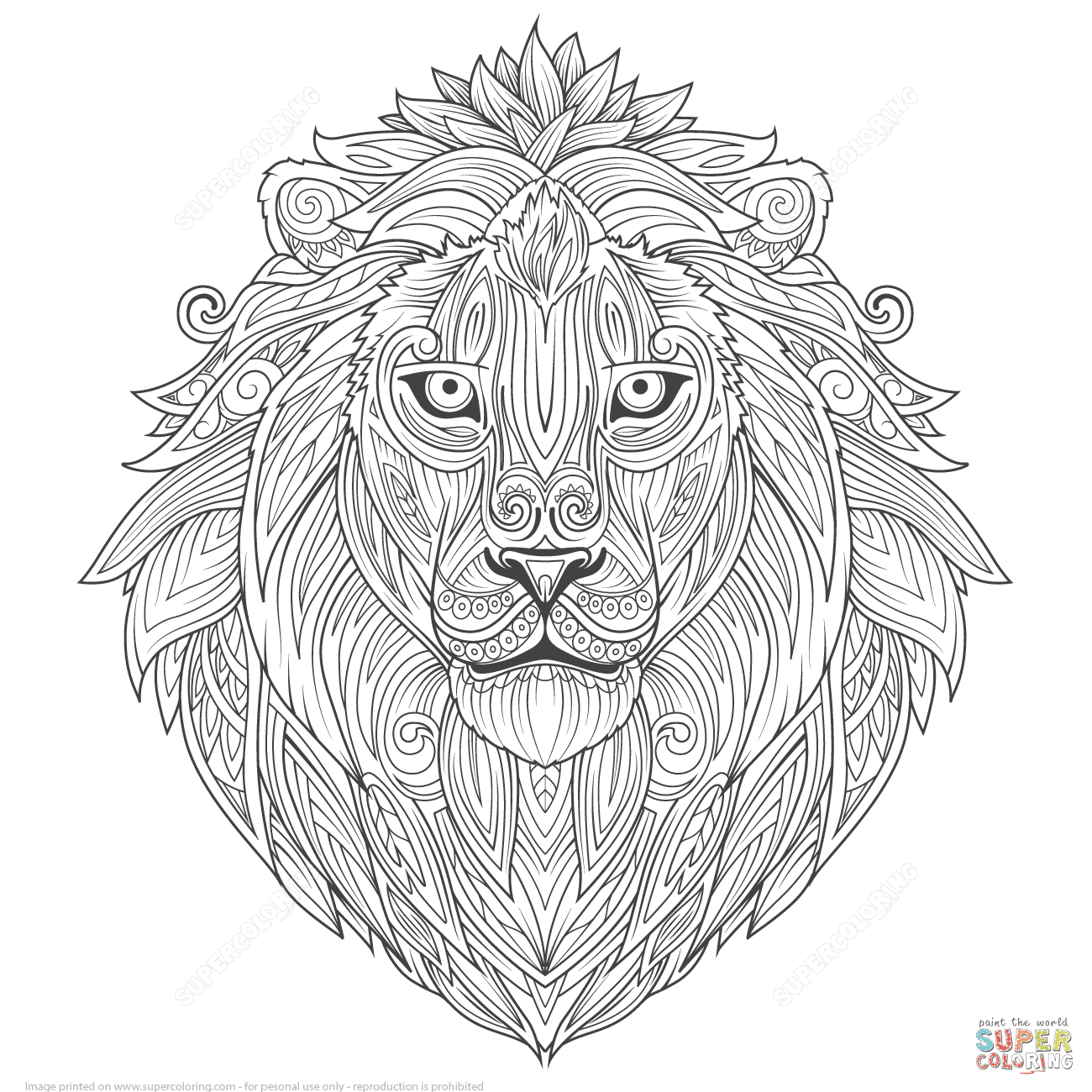 For boys and girls, kids and adults, teenagers and toddlers, preschoolers and older kids at school. Lion Ethnic Zentangle Coloring Page Free Printable Coloring Pages