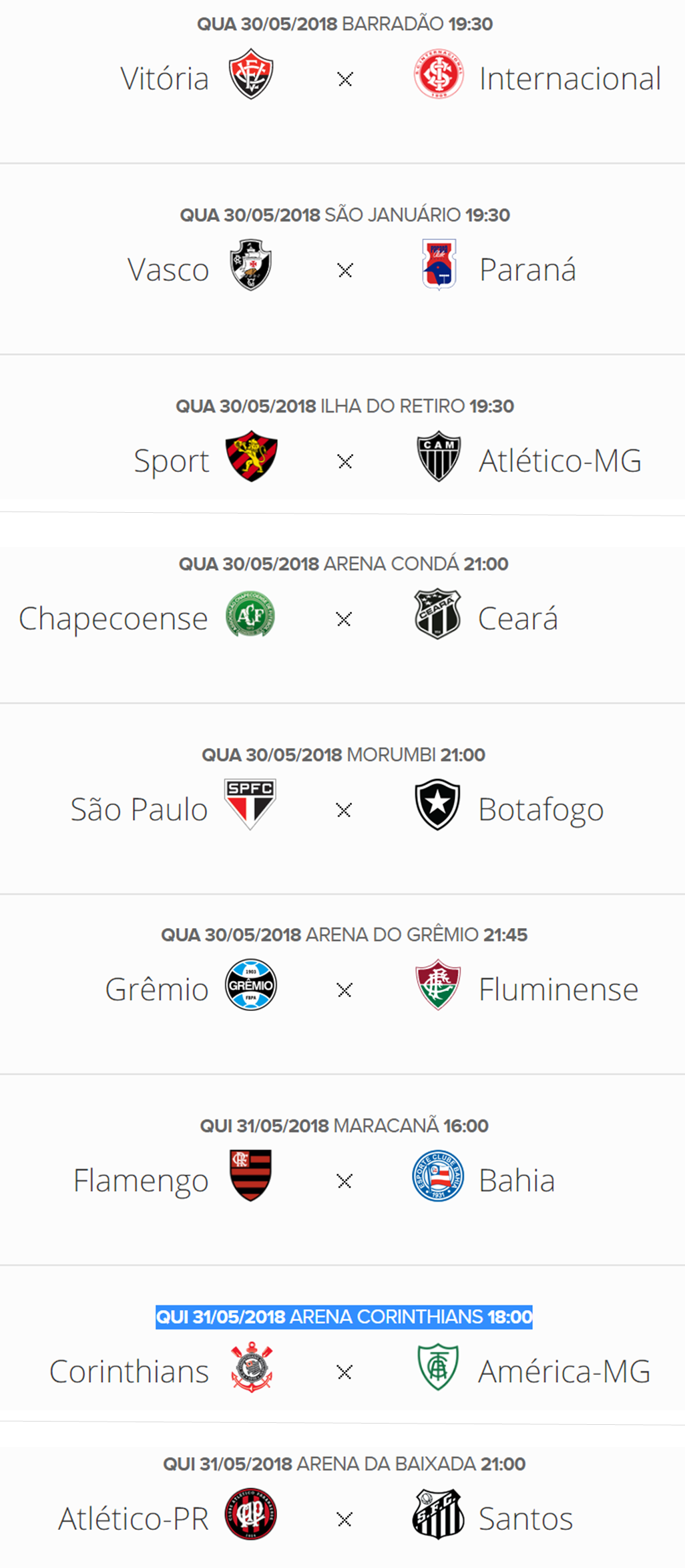 O goleiro richard, valdo, fabinho, luiz otávio, bérgson e joão lucas; Confira Os Ultimos Jogos Do Brasileirao Antes Da Copa Do Mundo