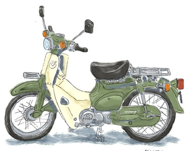 おしゃれ スーパー カブ イラスト の最高のコレクション ディズニー帝国