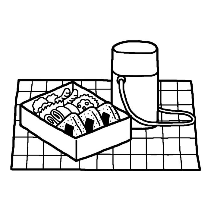 無料イラスト画像 ラブリー白黒 お 弁当 イラスト