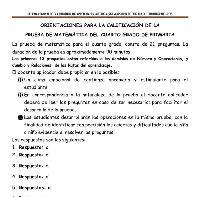 Quinto Grado Respuestas De Pruebas Formativas - pruebas de ...