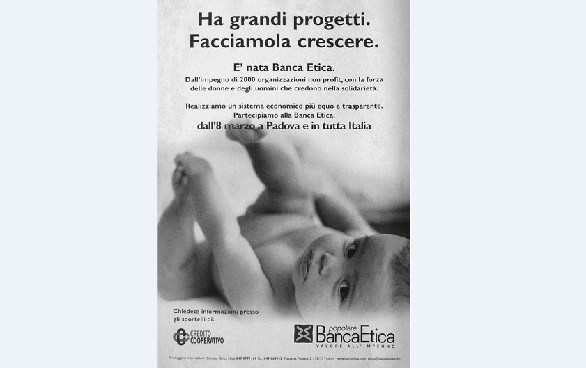 Un sogno che si è realizzato poco a poco attraverso i gruppi mag (mutua autogestione), le organizzazioni non profit, l'associazionismo e il commercio equo e solidale. Banca Etica 20 Anni Byinnovation Sustainable Development