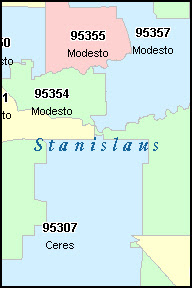 Modesto Ca Zip Code Map Campus Map: Turlock Zip Code Map