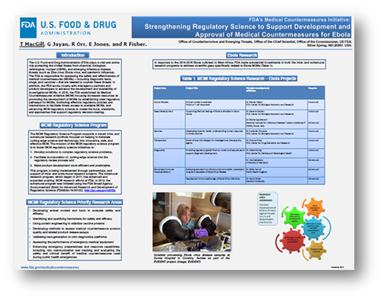 Poster: Strenthening Regulatory Science to Support Development and Approval of Medical Countermeasures for Ebola