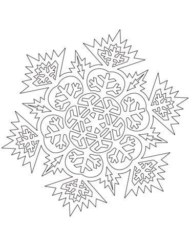 100 different types of snowflakes for every taste. Advanced Snowflake Coloring Page Free Printable Coloring Pages
