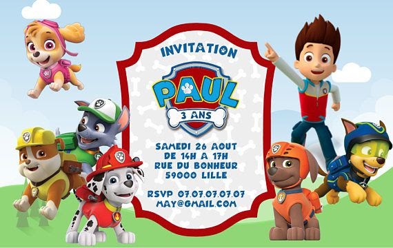 bon anniversaire pat patrouille 3 ans Carte Joyeux Anniversaire Pat Patrouille Anja bon anniversaire pat patrouille 3 ans