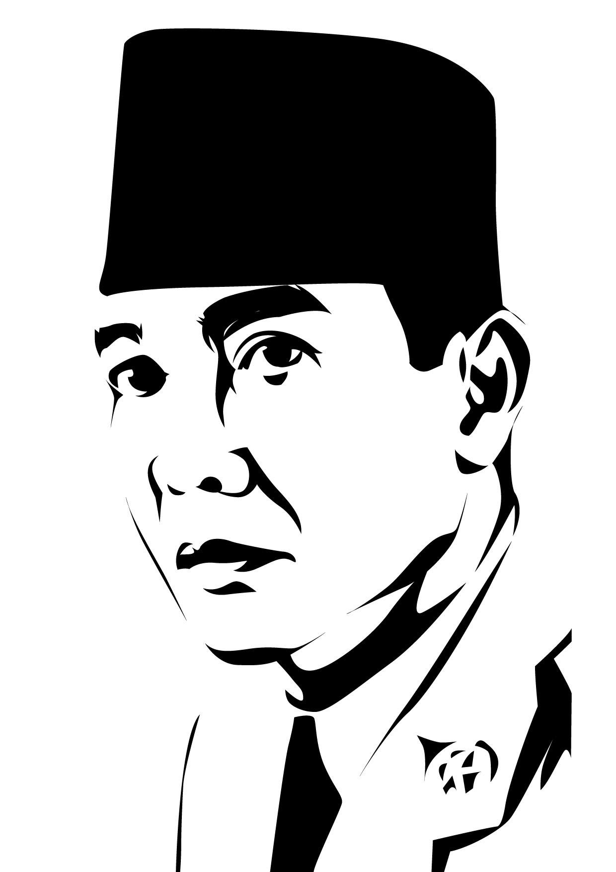 Gambar Karikatur Hitam Putih Pahlawan Ideku Unik
