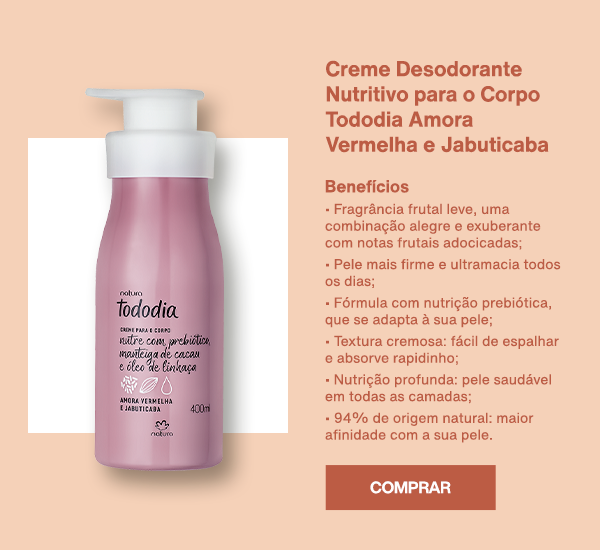 Creme Desodorante Nutritivo para o Corpo Tododia Amora Vermelha e Jabuticaba