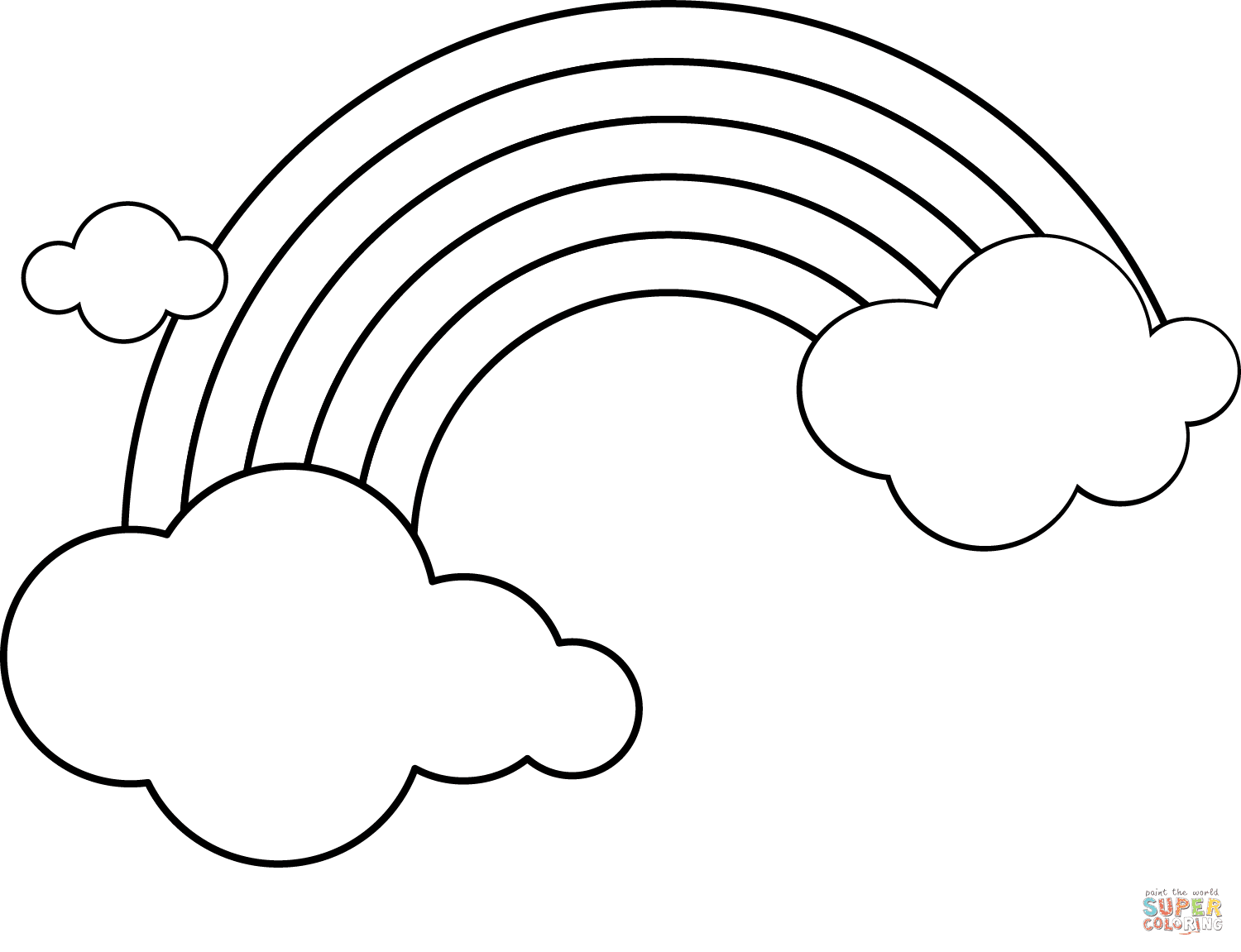 Browse the largest collection of coloring pages only and print any coloring page for kids or adults. Rainbow And Clouds Coloring Page Free Printable Coloring Pages