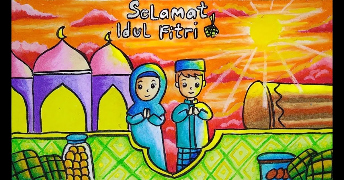 Mewarnai Kartu Lebaran Anak - kartu ucapan terbaik