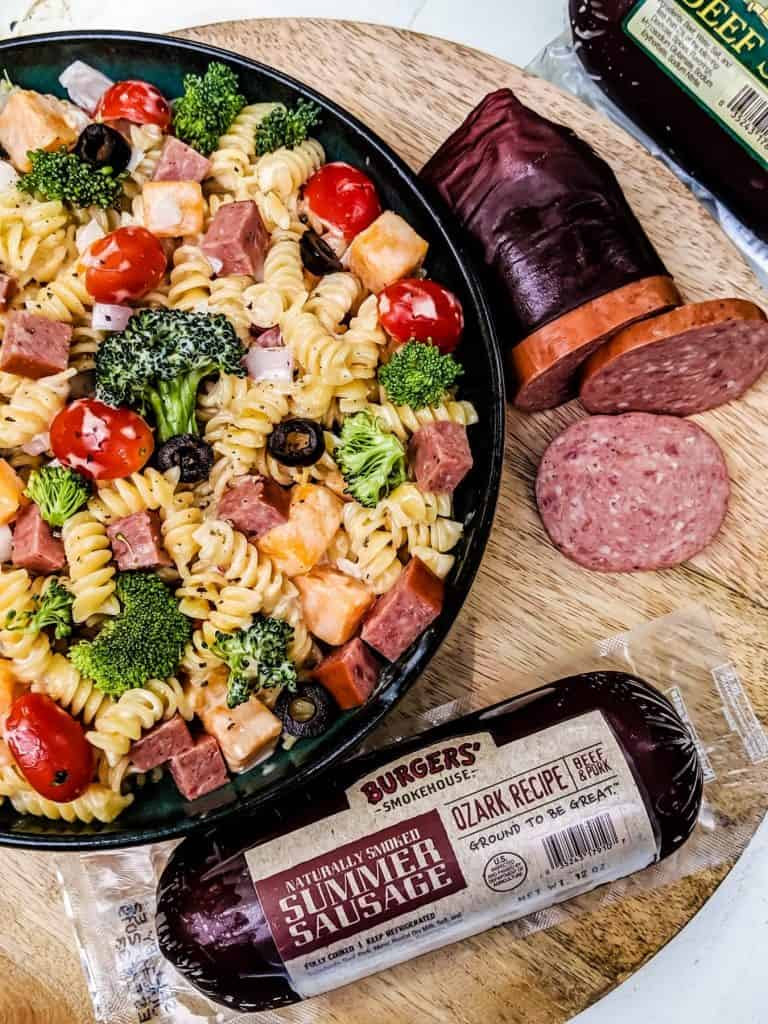 Mushroom, sausage, ricotta, and basil 18 dessert recipes to make easter a little sweeter. Creamy Pasta Salad With Summer Sausage Recipe By Blackberry Babe