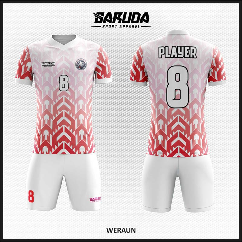 Desain Kaos Sepak Bola Code Weraun Perpaduan Merah Putih 